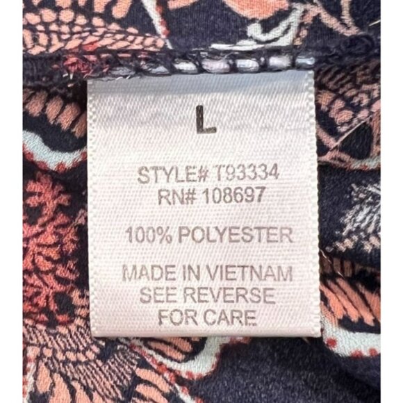 Alice Blue Womens Sleeveless Navy & Pink Floral Paisley Blouse Top Size Large - Picture 7 of 7